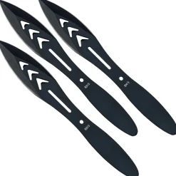 Haller Wurfmesser Set 3 tlg. schwarz Ganzstahl mit Nylonscheide (18 + )