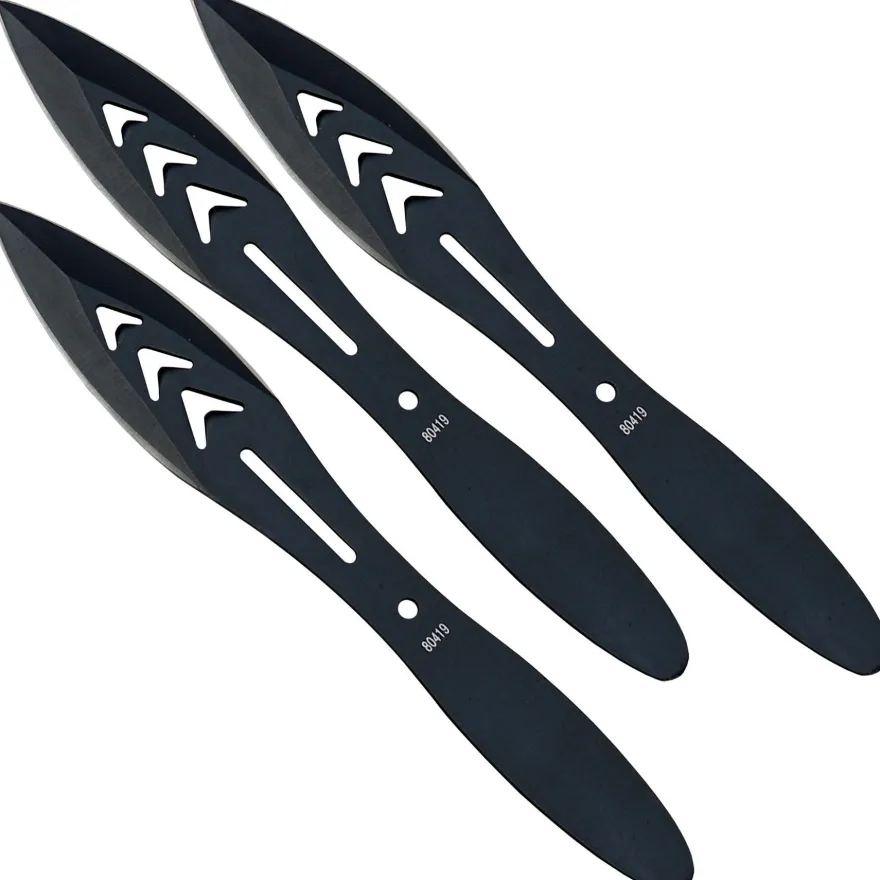 Haller Wurfmesser Set 3 tlg. schwarz Ganzstahl mit Nylonscheide (18 + )