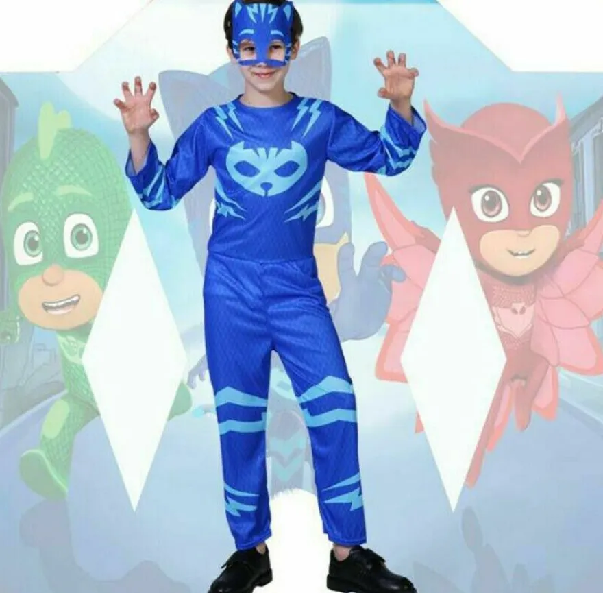 Halloween Kinder Cosplay PJ Masks Kostume Eulette, Catboy oder Gecko Overalls