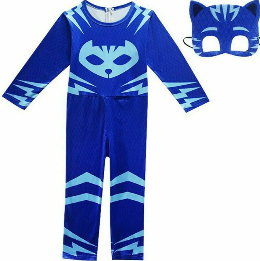 Halloween Kinder Cosplay PJ Masks Kostume Eulette, Catboy oder Gecko Overalls