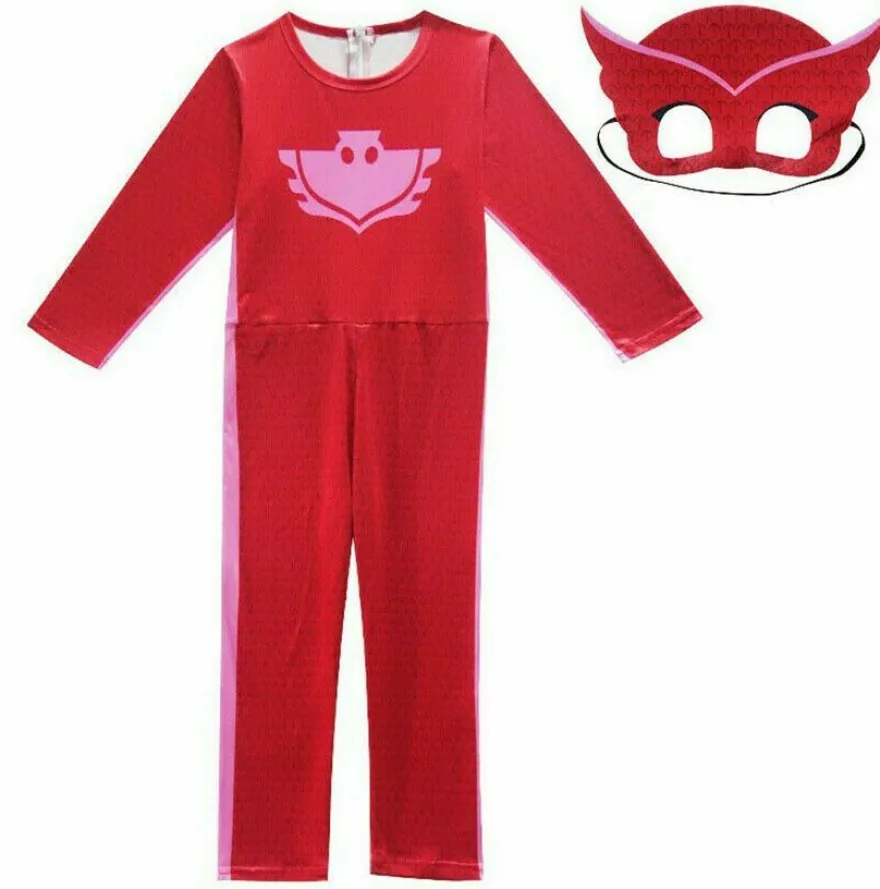 Halloween Kinder Cosplay PJ Masks Kostume Eulette, Catboy oder Gecko Overalls