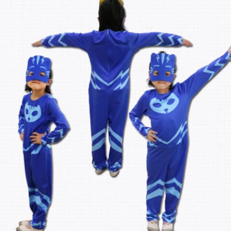 Halloween Kinder Cosplay PJ Masks Kostume Eulette, Catboy oder Gecko Overalls