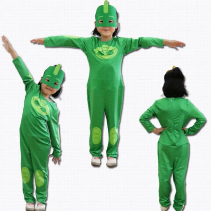 Halloween Kinder Cosplay PJ Masks Kostume Eulette, Catboy oder Gecko Overalls