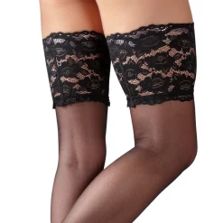 Halterlose Strümpfe S M L XL Damen Nylons Spitze Silikon stockings