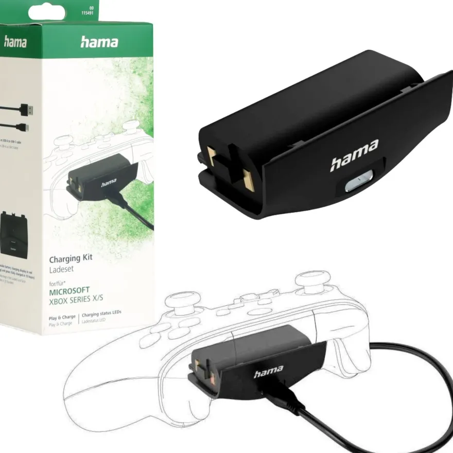 Hama Lade-Set Akku + USB-C Ladekabel für XBOX Series S / X Wireless Controller