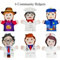 12 Handpuppen Familienmitglieder aus Stoff Plüsch Spielzeug Plüschtiere