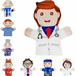 12 Handpuppen Familienmitglieder aus Stoff Plüsch Spielzeug Plüschtiere