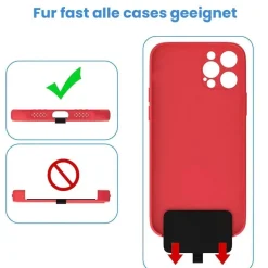Handykette Universal zum Umhängen für jedes Handy schwarz + himmelblau