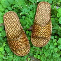 Hausschuhe Bambusleinen Flache Schuhe Flip-Flops Freizeit Indoor Offene Zehen
