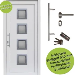 Haustüren nach Maß Kunststoff Modena SIZE weiß Garagentüren Nebeneingangstüren