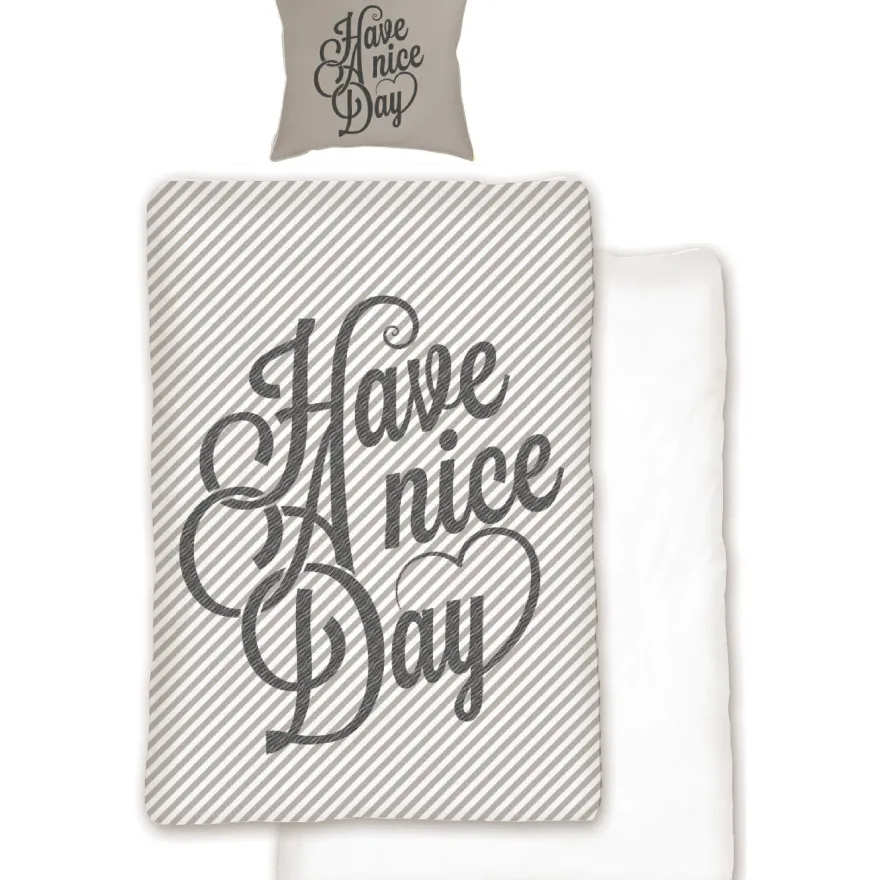 Have A Nice Day Bettwäsche Linon / Renforcé Spruche Text Bettbezug