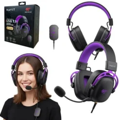 Havit H2002 U Gaming-Kopfhörer Schwarz und Lila