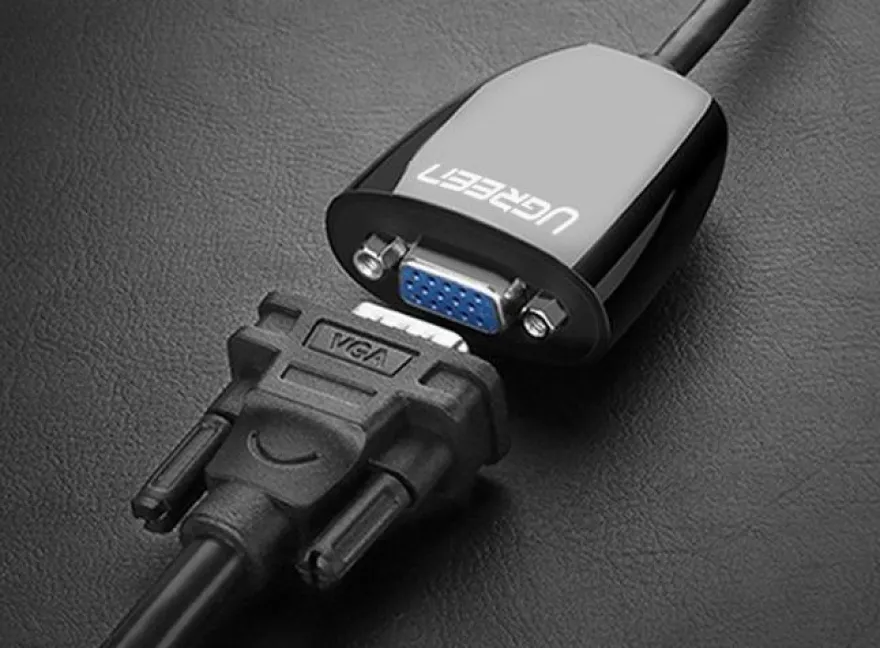 HDMI-Stecker auf VGA-Buchse FHD schwarzes Adapterkabel