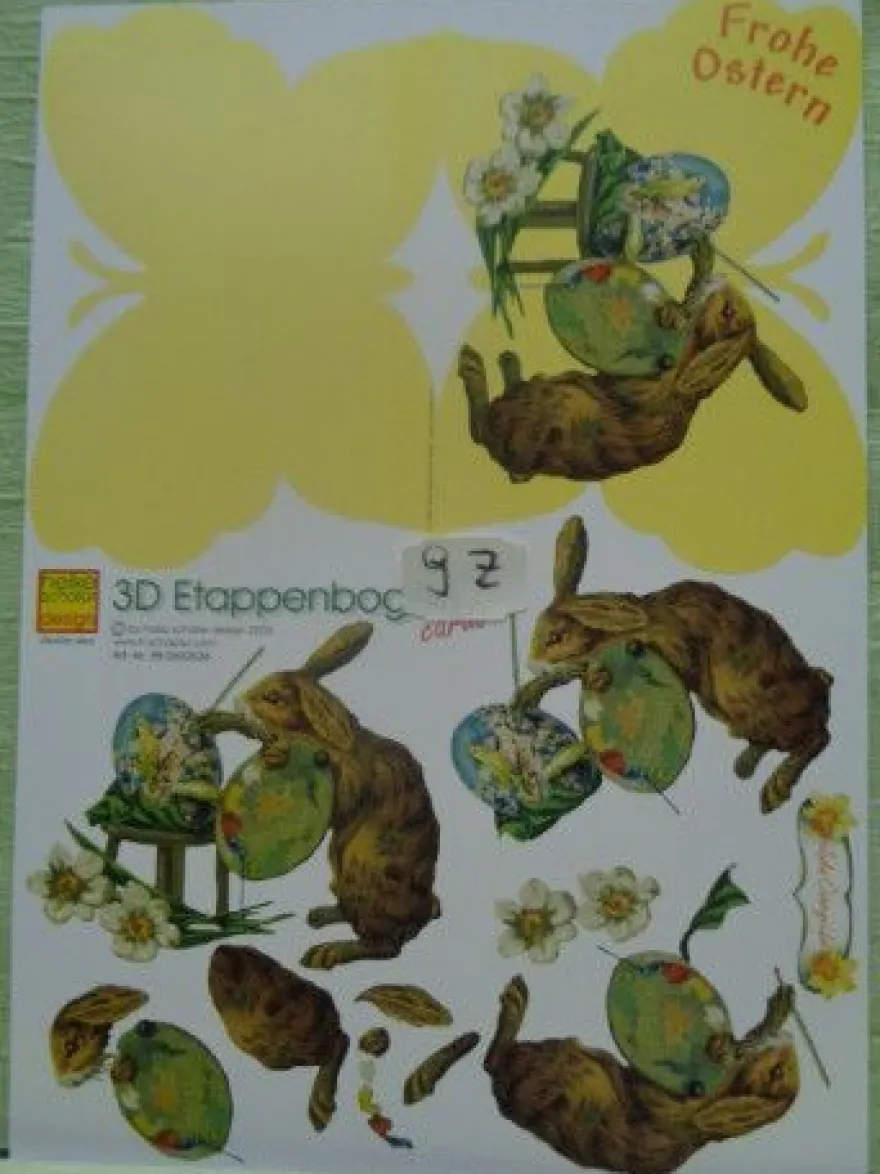 Heike Schäfer 3D Schneidebogen Etappenbogen cards Frohe Ostern