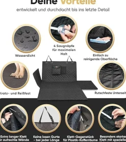 Heldenwerk Hundekofferraumschutz, Wasserdichte, Kratzfeste Hundedecke mit Seitenschuz