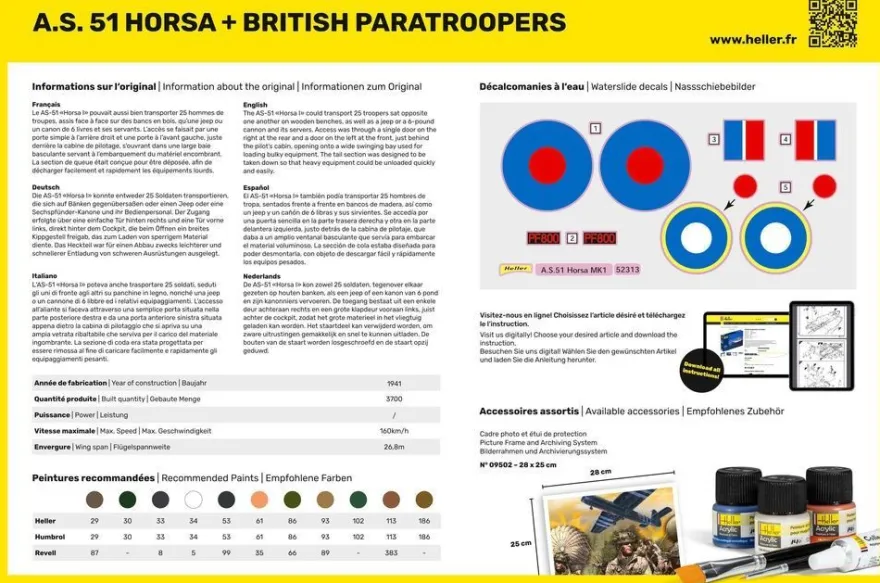 Heller A.S. 51 Horsa+ Paratroopers in 1:72 1010353130 Glow2B 35313 Bausatz