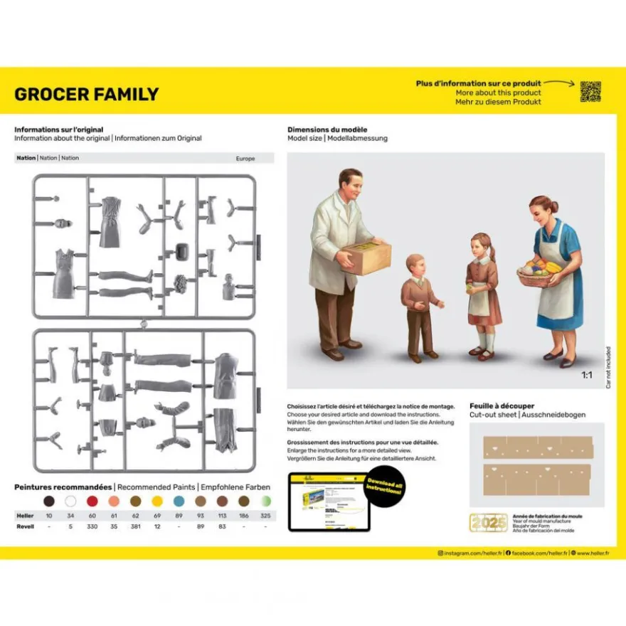 Heller - Grocer Family - 1:24 - 31 Teile - 4 Figuren