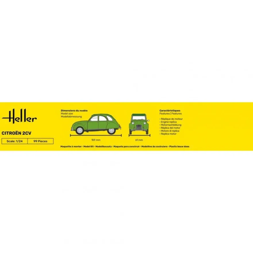 Heller - Starter Kit Citroën 2 CV - 1:24 - 99 Teile