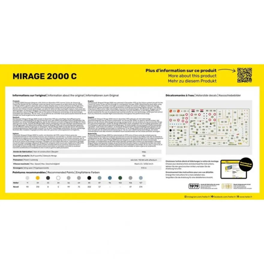 Heller - Starter Kit Mirage 2000 C - 1:72 - 39 Teile