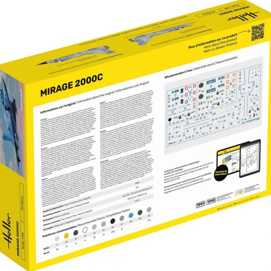 Heller - Starter Kit Mirage 2000 C - 1:48 - 92 Teile