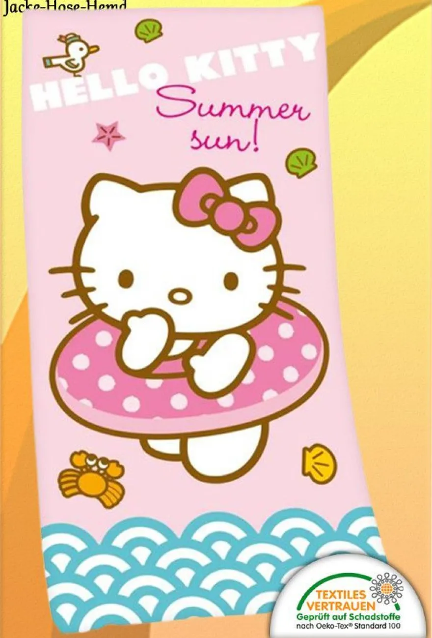 Hello Kitty Handtuch Badetuch Strandtuch Rosa Katze Badestola Gr. 75x150cm NEU