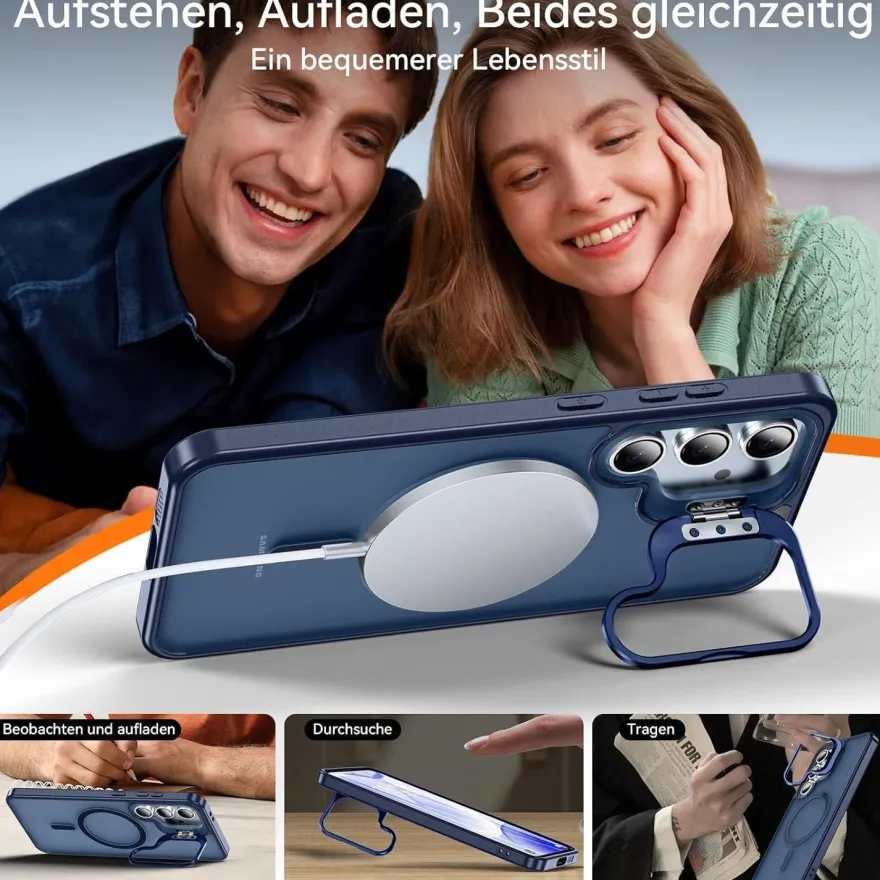 Hensinple Hülle für Samsung Galaxy S24 FE mit MagSafe, Ring Ständer