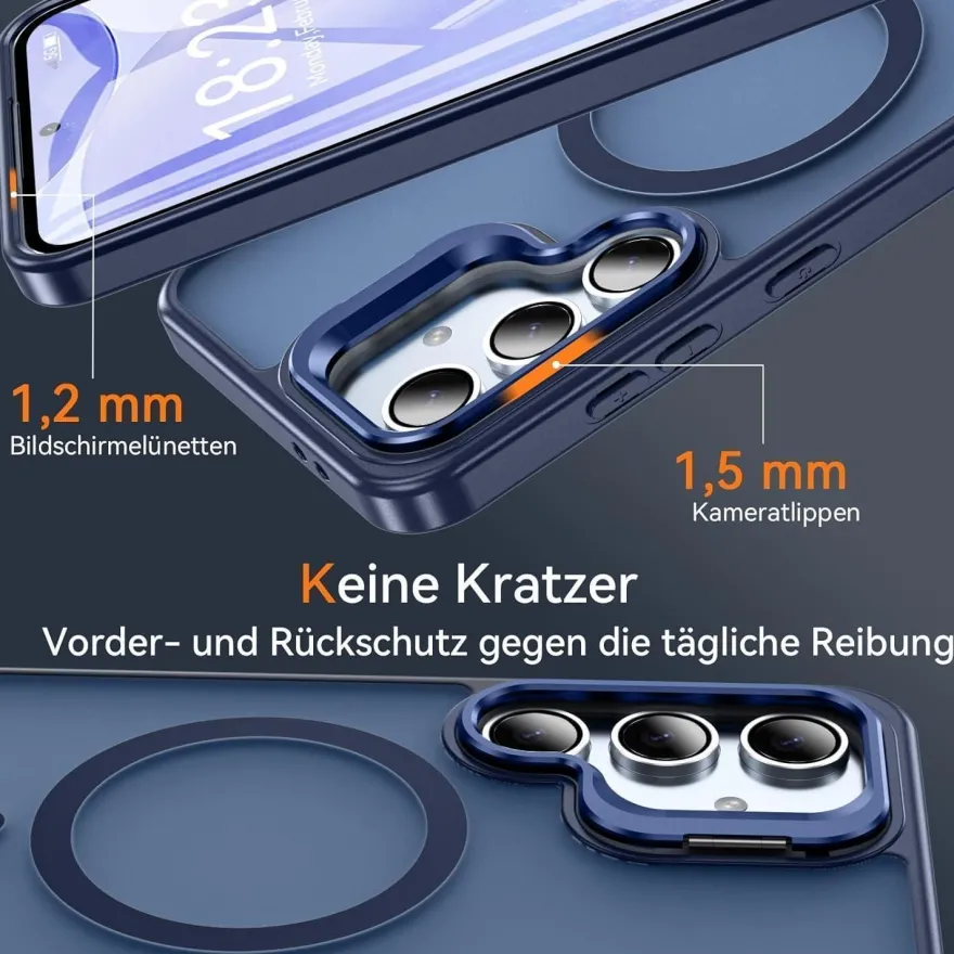 Hensinple Hülle für Samsung Galaxy S24 FE mit MagSafe, Ring Ständer