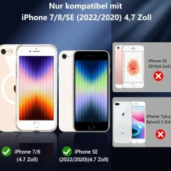 Hensinple Hülle Kompatibel für iPhone SE 2020/2022, iPhone 8/7, MagSafe