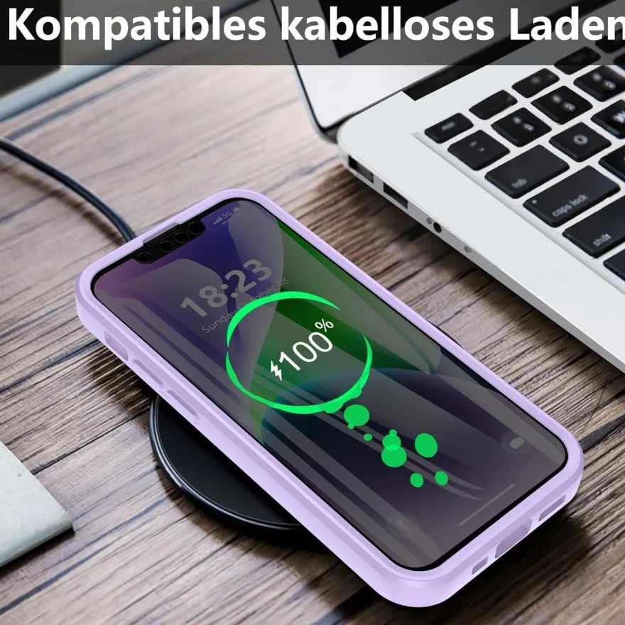 Hensinple iPhone 13 Mini Hülle (5,4 Zoll) - 360° Stoßfest mit Displayschutz