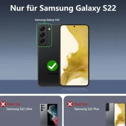 Hensinple Magnetische Hülle für Samsung Galaxy S22, MagSafe Kompatibel, Militär