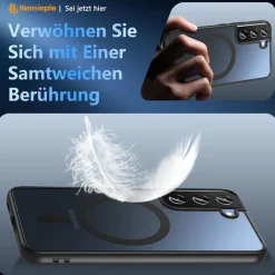 Hensinple Magnetische Hülle für Samsung Galaxy S22, MagSafe Kompatibel, Militär