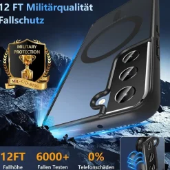 Hensinple Magnetische Hülle für Samsung Galaxy S22, MagSafe Kompatibel, Militär