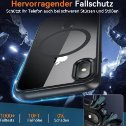 Hensinple Magnetische Schutzhülle für iPhone X/XS, Militärschutz, Stoßfest