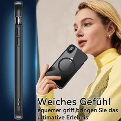 Hensinple Magnetische Schutzhülle für iPhone X/XS, Militärschutz, Stoßfest
