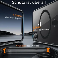 Hensinple Magnetische Schutzhülle für iPhone X/XS, Militärschutz, Stoßfest