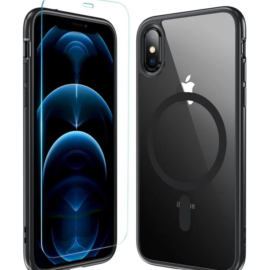 Hensinple Magnetische Schutzhülle für iPhone X/XS, Militärschutz, Stoßfest