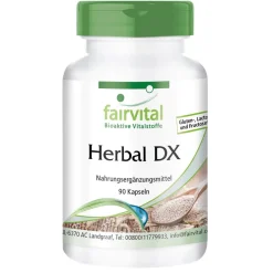 Herbal DX 90 Kapseln - Flohsamen-Schalen Kräuter Pflanzen-Extrakte MHD 9/26 fairvital