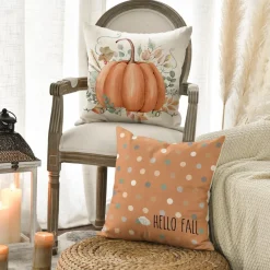 Herbst Kürbisse Orange Kissenbezüge 4er Set 45x45 cm Couch Deko
