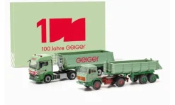 Herpa 316699 | Set 100 Jahre Geiger | MAN TGS TM Muldenkipper u. MB Baukipper
