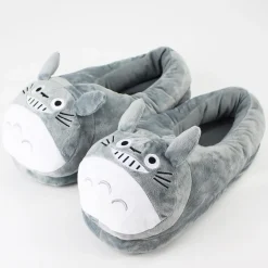 Herren Damen Anime MY Neighbour TOTORO Plüsch Hausschuhe Slippers Grau 28cm