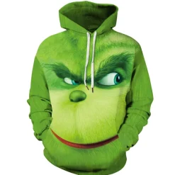 Herren Damen Anime The Grinch Kapuzenpullover Cute Druck Paar Hoodie Pullover