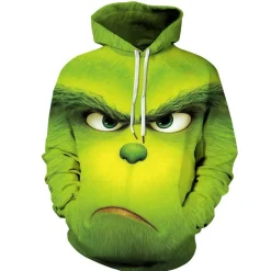 Herren Damen Anime The Grinch Kapuzenpullover Cute Druck Paar Hoodie Pullover