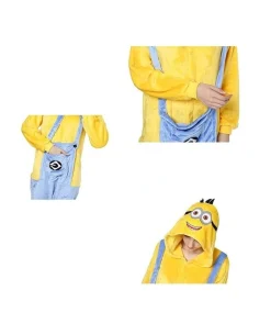 Herren Damen Minions Onesie Hooded Pyjama Winter Despicable Me Cosplay Schlafanzug