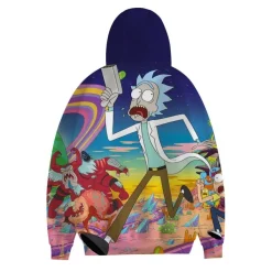 Herren Damen Rick and Morty Kapuzenpullover 3D Druck Teenager Hoodie Pullover