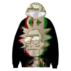 Herren Damen Rick and Morty Kapuzenpullover 3D Druck Teenager Hoodie Pullover