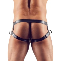 Herren Gurt ouvert mit Penisring Wetlook Jock Cockring D-Ring Fetisch M L