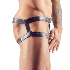Herren Gurt ouvert mit Penisring Wetlook Jock Cockring D-Ring Fetisch M L