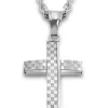 Herren Kette Edelstahl silber Kreuz Lotus Style LS2105-1/1