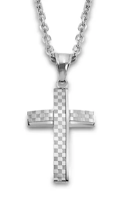 Herren Kette Edelstahl silber Kreuz Lotus Style LS2105-1/1