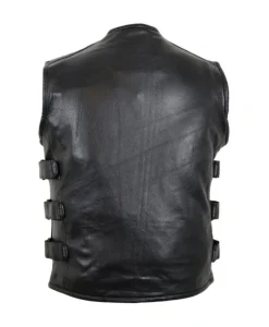 Herren Motorrad Biker Rindsleder Weste Biker Weste Reißverschluss Chopper Vest